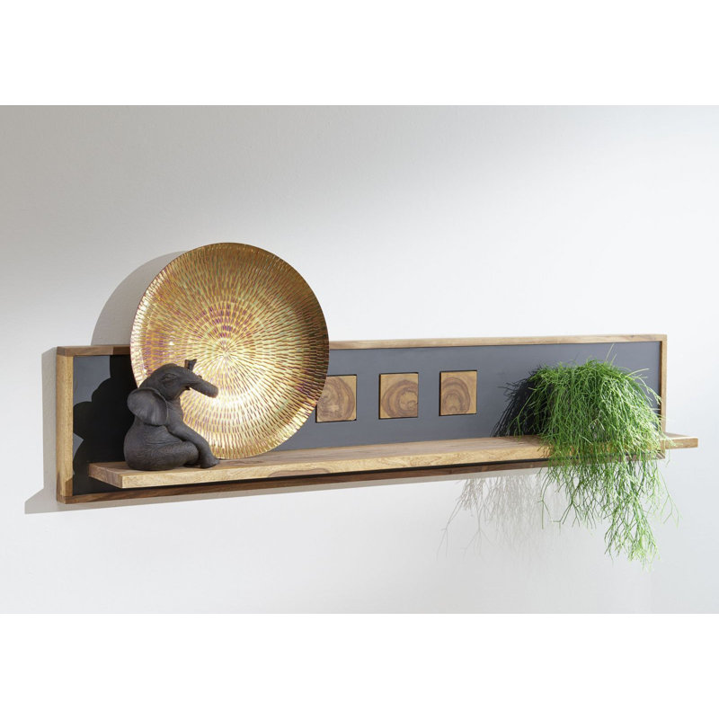 Turin Sheesham Solid Wood Accent Shelf, 30cm H x 178cm W x 22cm D