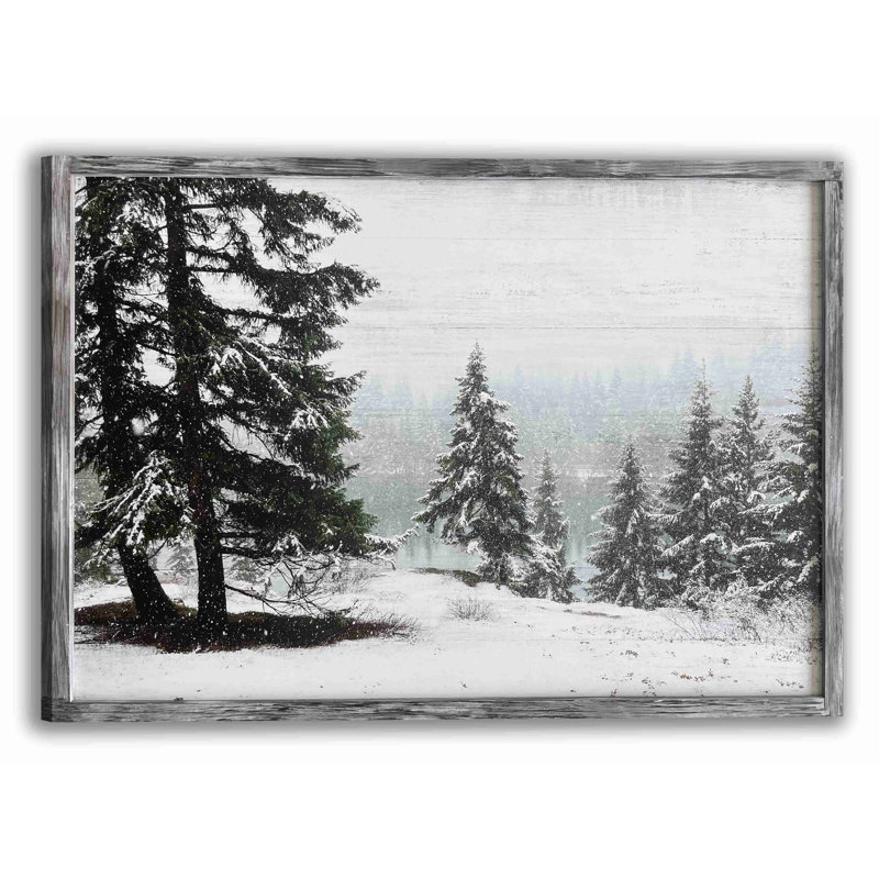 Cèdre au bord du lac sur toile, H 30 po x l 40 po x P 1,5 po