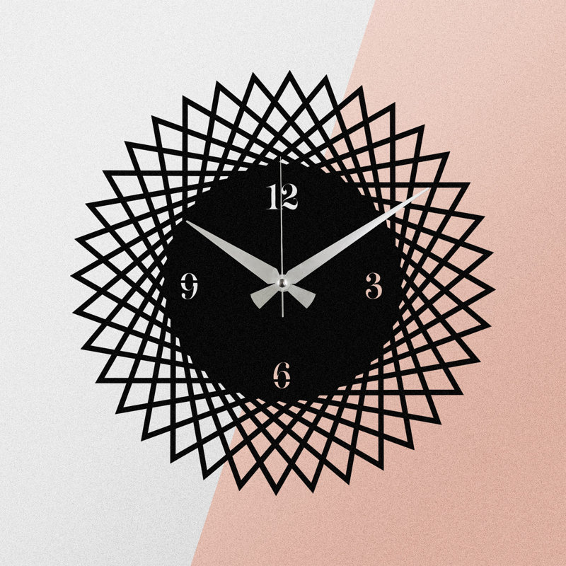 Horloge murale élégante en métal 18,9 po x 18,9 po | Fabrication 100% métal, épaisseur: 0,05 pouce | Nécessite 1 pile AA (non incluse) | Parfait pour les décors modernes et les espaces de vie