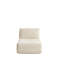 Chaise longue simple moderne en velours côtelé beige avec mousse à mémoire de forme