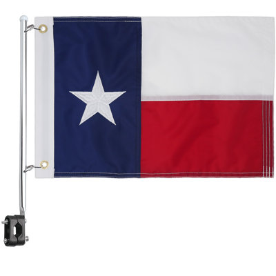 Rodnesia 12" x 18" Embroidered Flag and Pole Set with Rail Mount