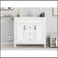 Meuble-lavabo 36 po avec lavabo supérieur, armoire de rangement moderne avec 2 portes à fermeture douce et 2 tiroirs, meuble-lavabo simple-1713226497