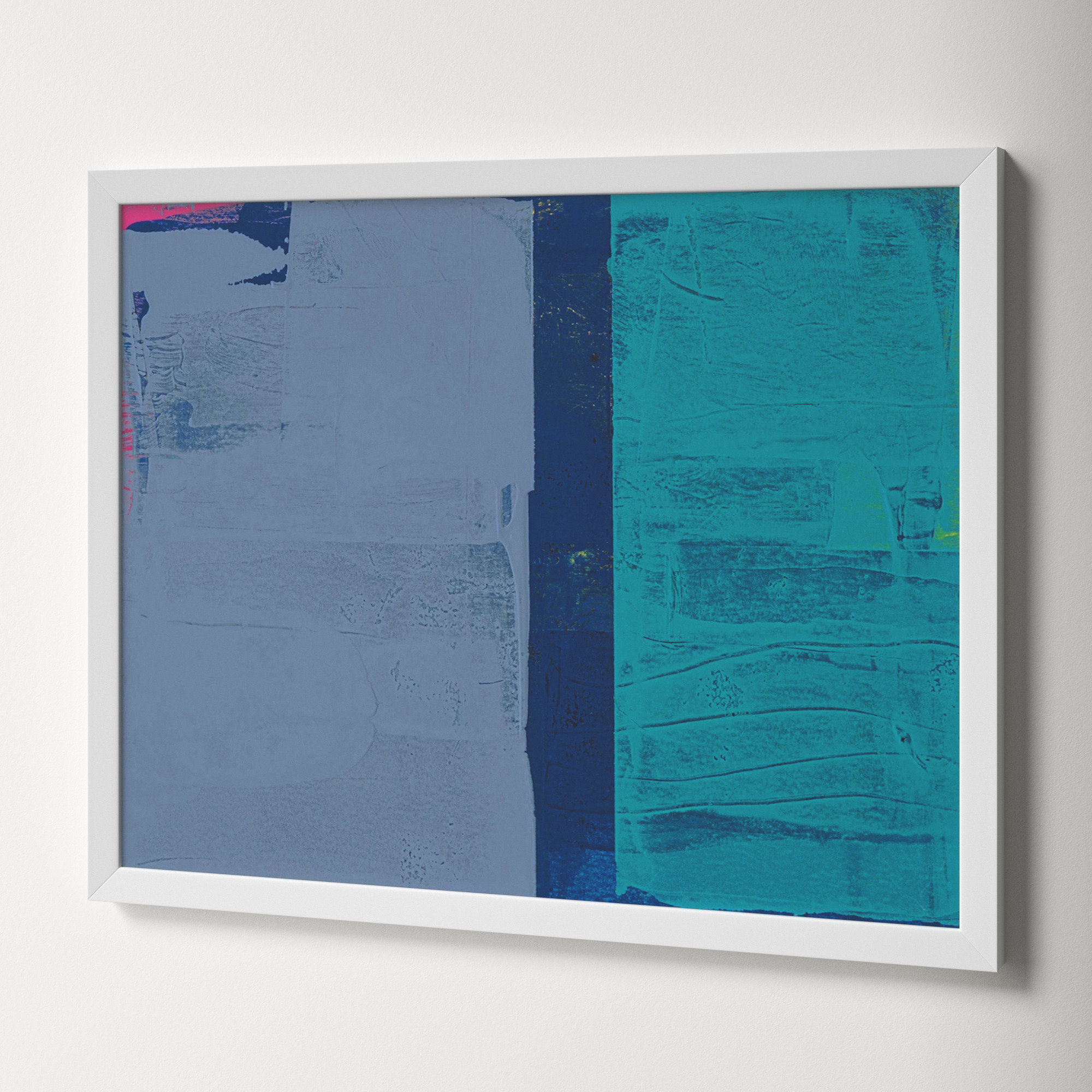 Bold In Blue 2 by Andrea Stokes, Silver Framed, 20" H x 25" W x 1.38" D