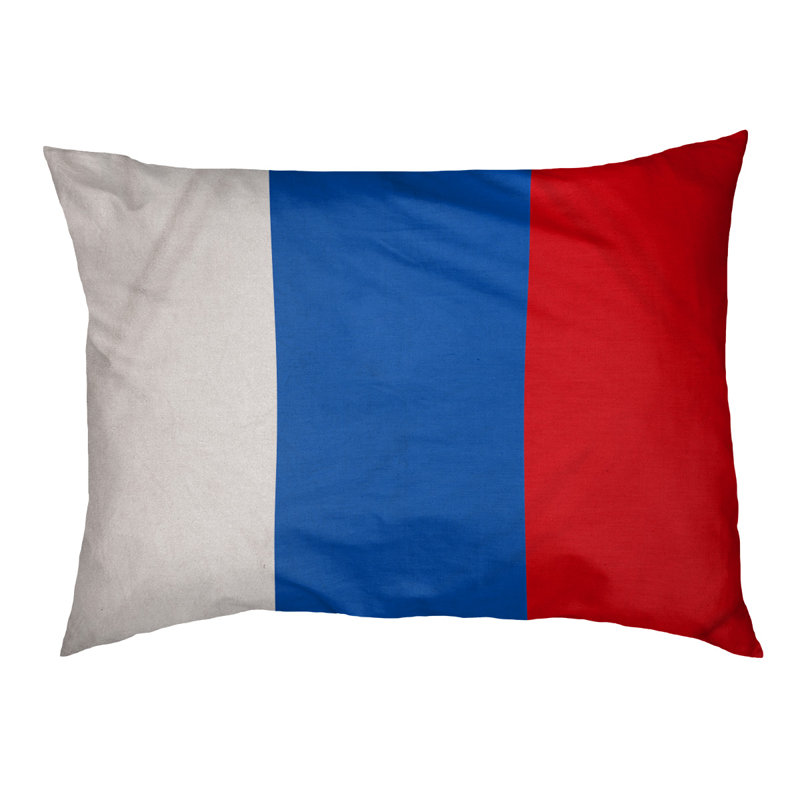 Oreiller Syracuse, Moyen (l 28 po x P 18 po x H 6 po), Milieu bleu / rouge