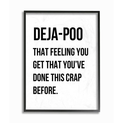 Deja Poo Funny Bathroom Word Design by Leah Straatsma - Textual Art