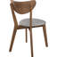 Chaise de salle à manger 2 chaises - Noyer naturel et revêtement gris, style Mid-Century moderne 2 avec assise rembourrée