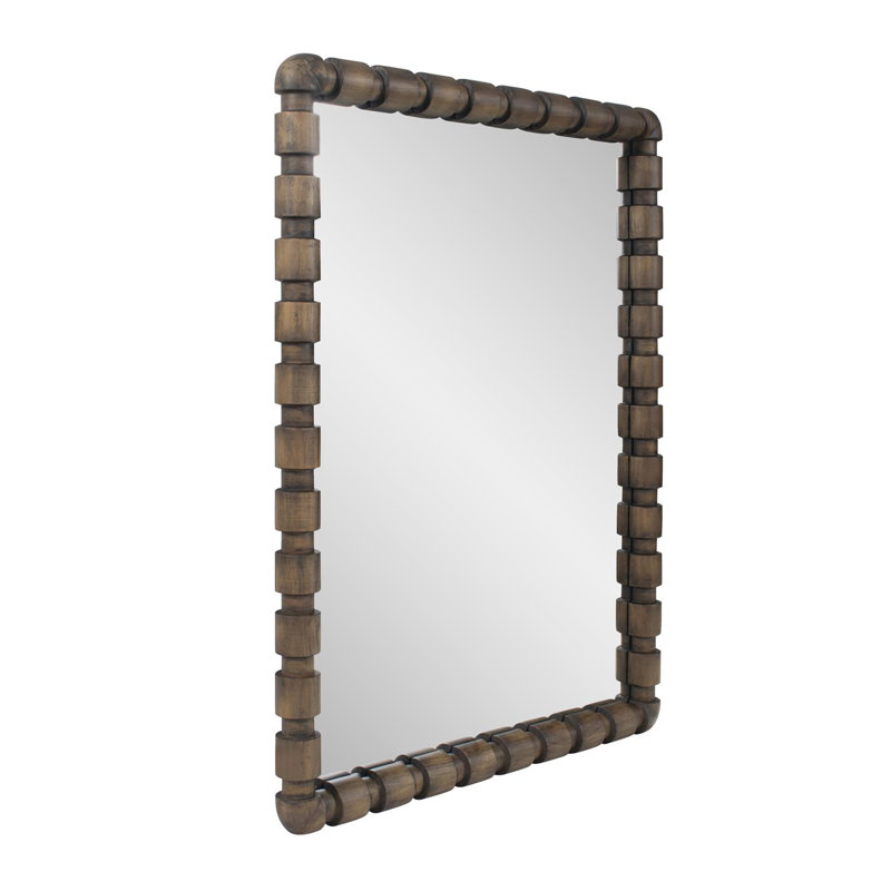 Wooden Bobbin Vanity Mirror, 48" x 36"