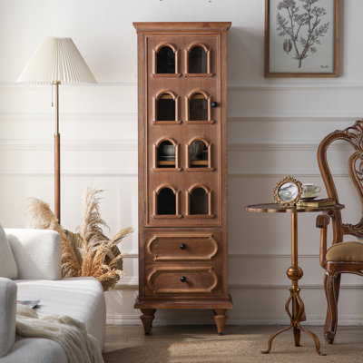 Vitrines en bois massif noisette + verre