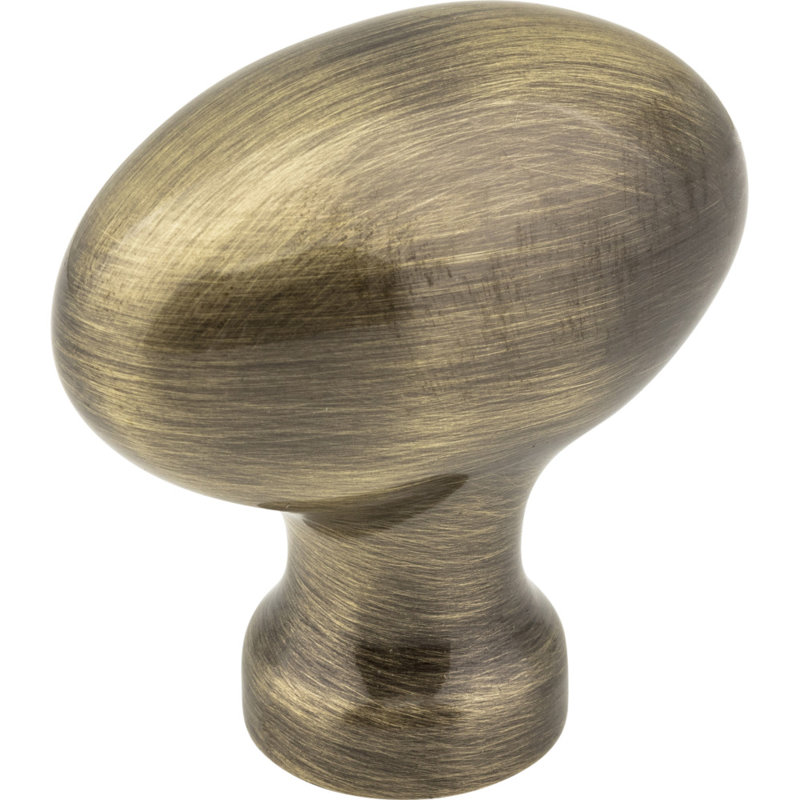 Lyon Oval Knob, Brushed Antique Brass