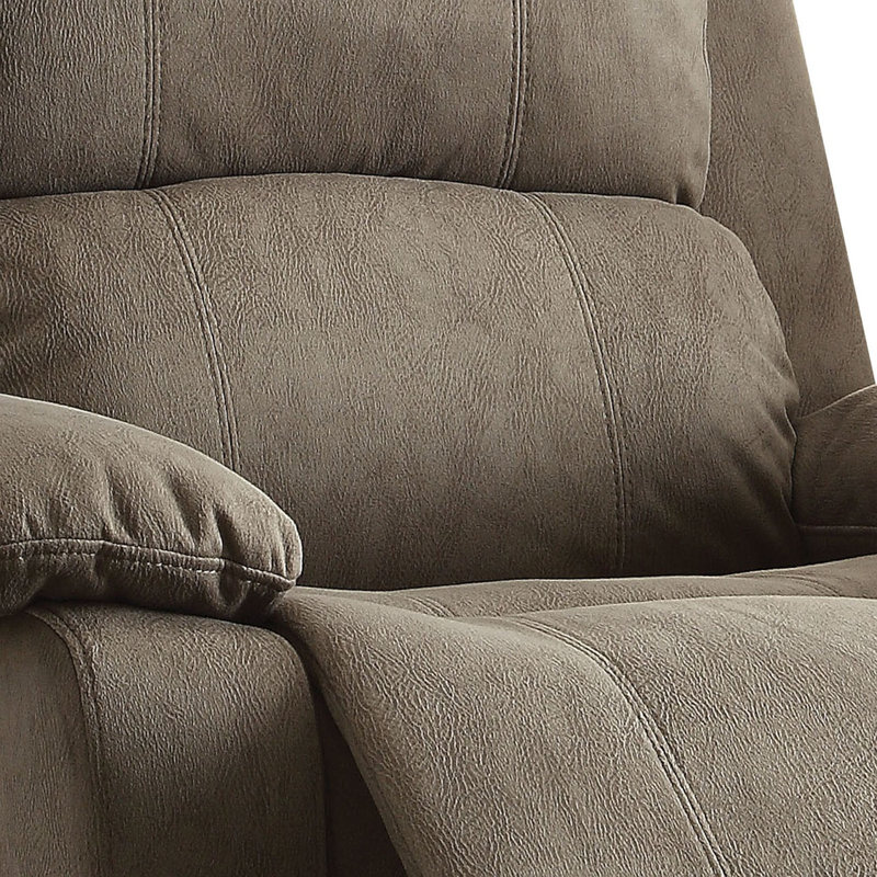 Fauteuil inclinable gris poli avec accoudoirs coussinés