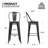 Johntell Metal Dining Chair Counter Height Chairs Stackable Barstools Wood with Removable Backrest-683726929-683727022