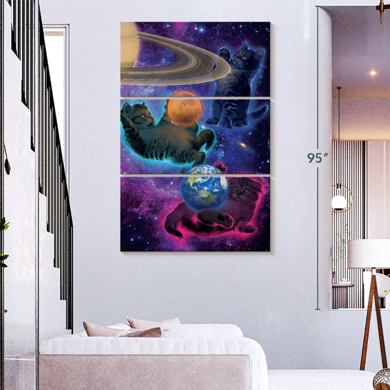 Brampt Cosmic Kittens, 74" H x 48" W