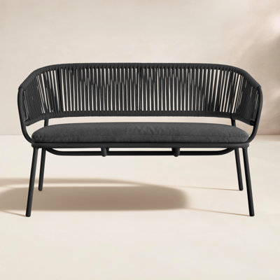 Mate 50'' Wide Powder Coated Aluminum Loveseat with Cushions