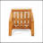 Modern Adirondack Club Chair – Acacia Wood With Cushion – Weather-Resistant, Horizontal Slats-1158177165