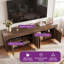 Meuble télé 70 po avec tablettes et portes de rangement, grand centre de divertissement en bois pour téléviseur de 80 po ou moins-131529477-130841436