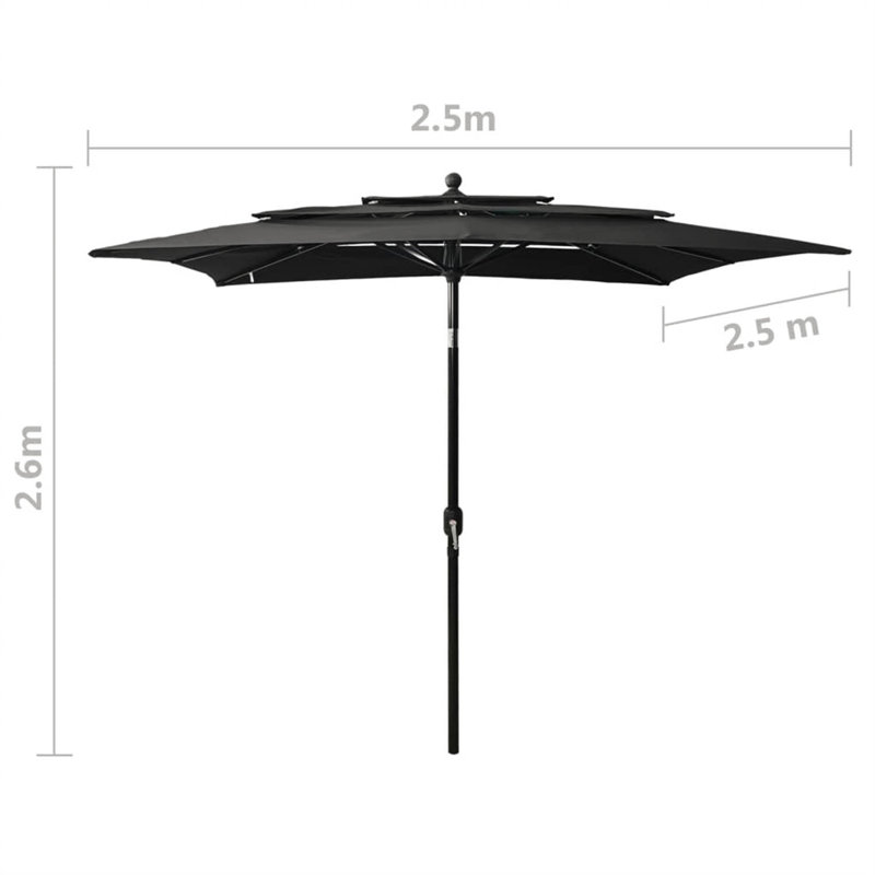 Lilyanna Market Parasol, Black