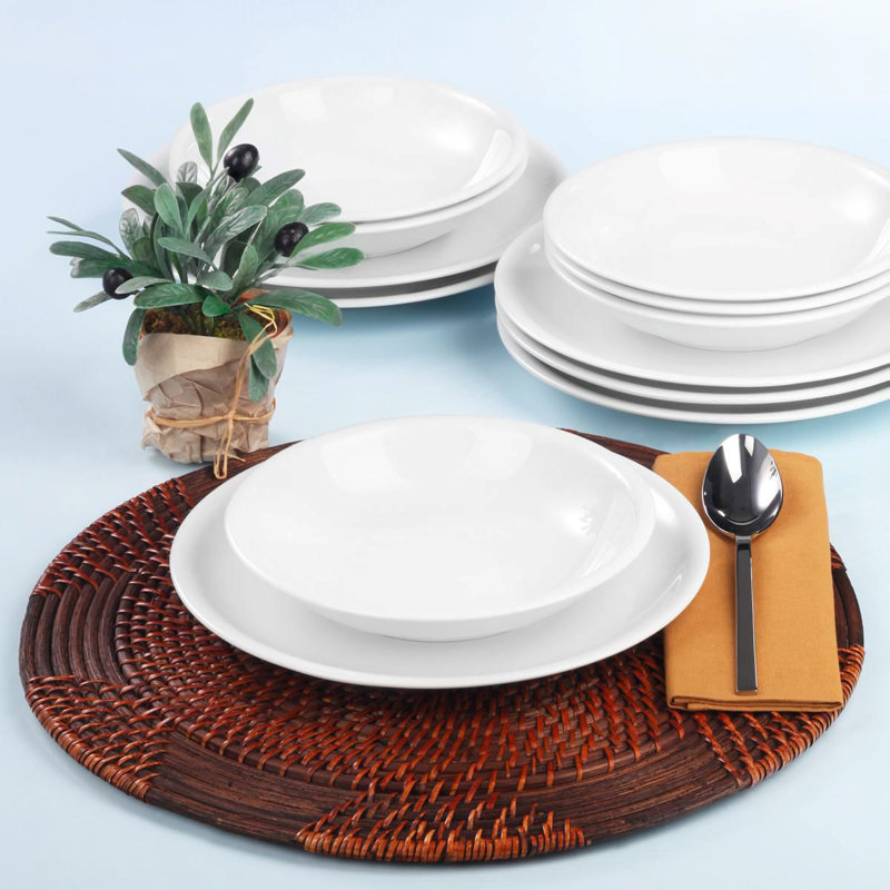 Compact 12 Piece Dinnerware Set, Service for 6