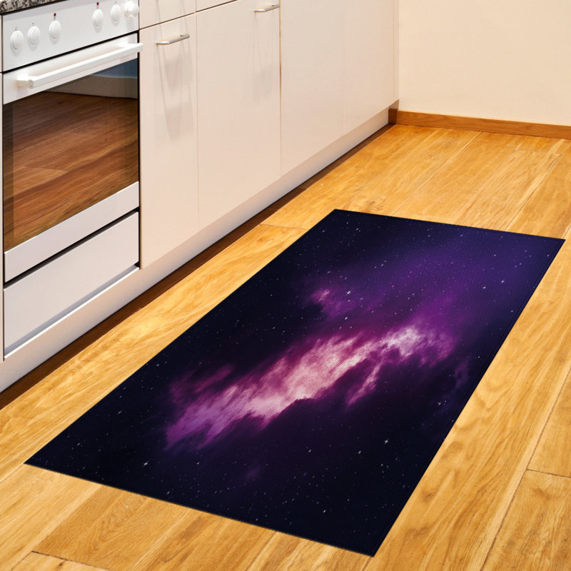 Space High Density Long Fiber Poly Threads Decorative Area Rug Carpet, Rectangle 2'7" x 5'