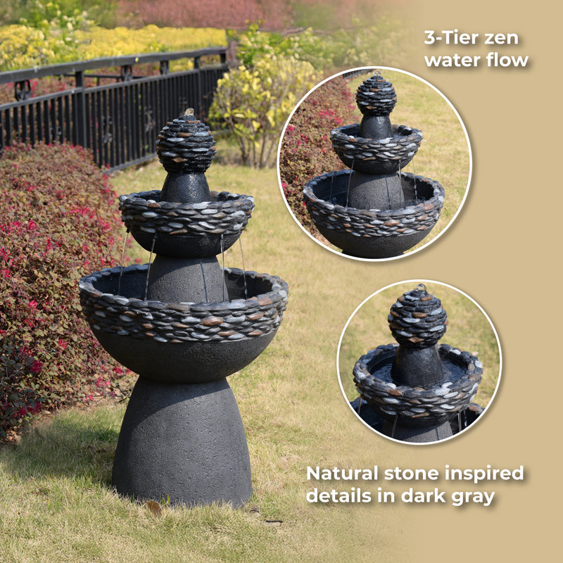 Weather Resistant Pedestal Fountain with Light