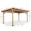 Gazebo en bois de cèdre de 117,7 po x 204,1 po avec toit rigide en PVC robuste-128717621