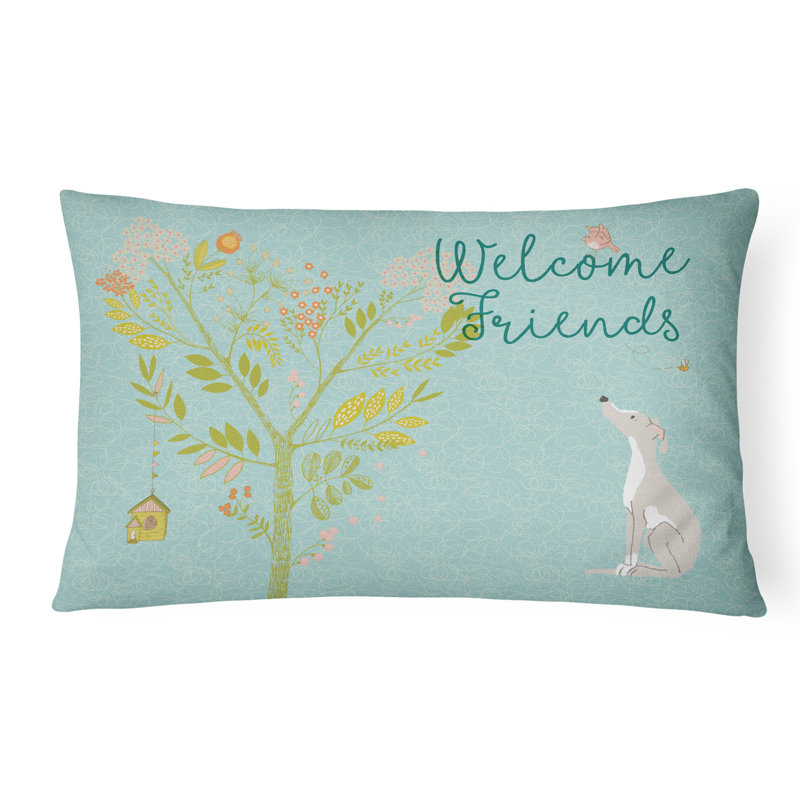  Coussin intérieur / extérieur Welcome Friends Italian Greyhound