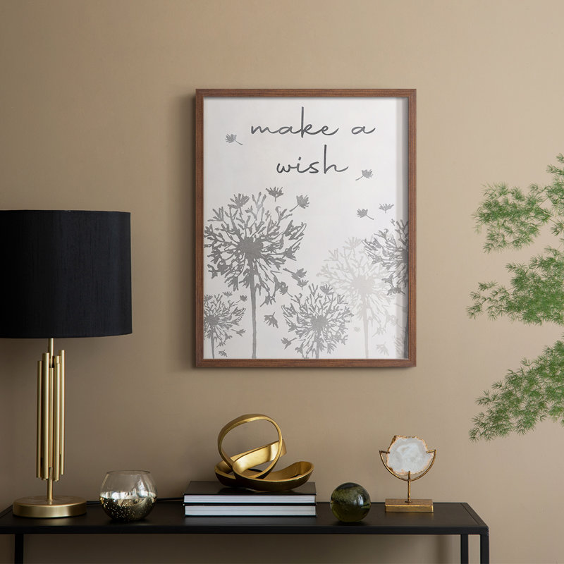«Make A Wish», reproduction encadrée - bois massif, Noyer, H 30 po x l 24 po
