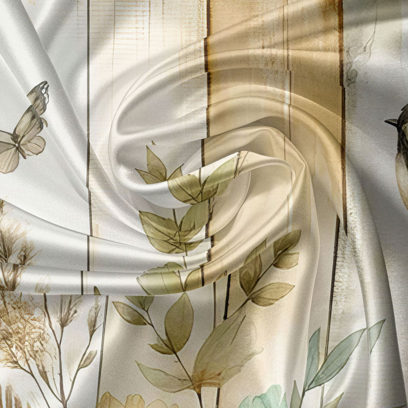 Floral Tailored Kitchen Curtain, 55" W x 45" L