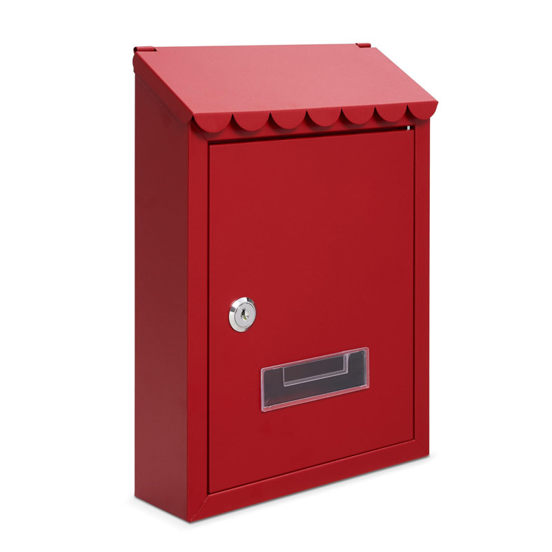 Steel Wall Mounted Post Box, Red