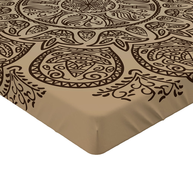 Ensemble de 2 draps-housses Ambesonne, Brun, brun clair / floral, Drap-housse grand