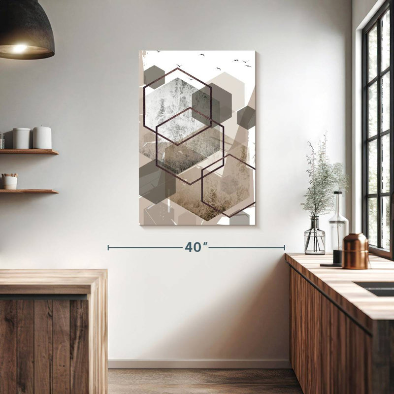 Avery Hexagons beige I, H 39 po x l 26 po