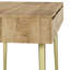 Bureau en bois de manguier massif l 54 po Jager, style Mid-Century moderne avec incrustation de laiton