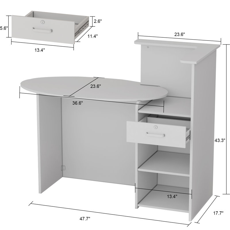 Rectangle Solid + Manufactured Wood Reception Desk