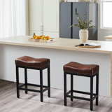 Cathern Upholstered Counter Stool with Metal Frame