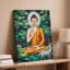 Toile, représentation sereine d'un bouddha assis drapé dans un art mural-79376335