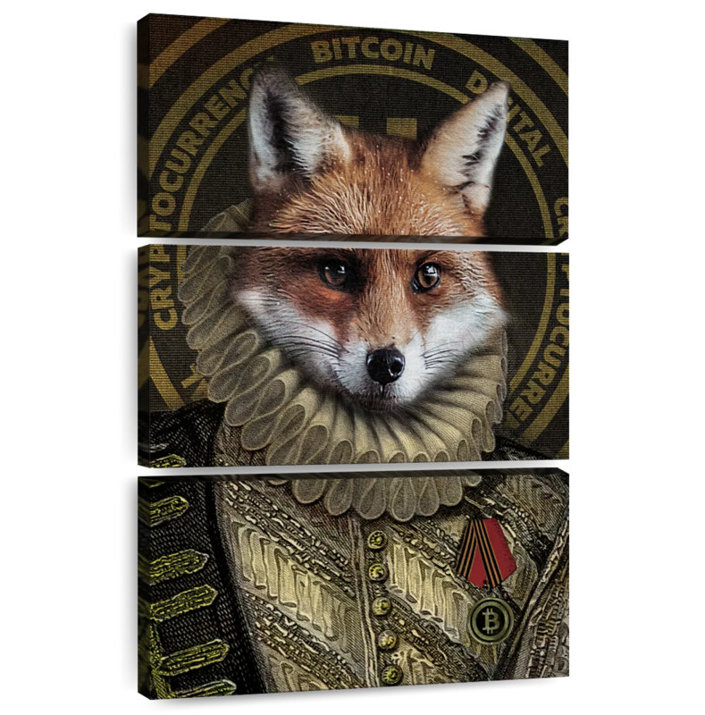 Ketti Funny Bitcoin Fox, 32" H x 20" W