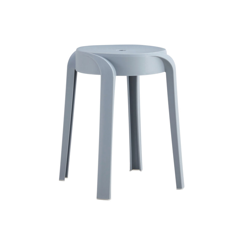 6 Colourful Plastic Seats, Grey, 24in Package Height, Dynamic Design Pack Nesting Stools, Plastic, Slip Bottom, 18.1in Grey For Adults