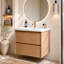 Meuble-lavabo mural moderne en bois avec rangement 24 po-571677104