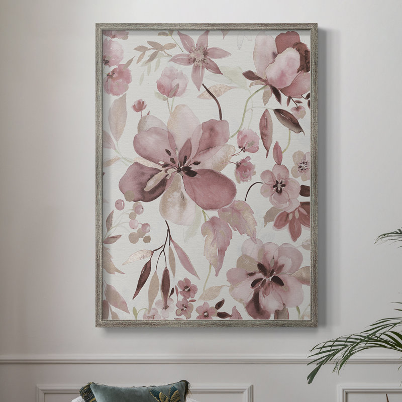 «Shimmering Blush I», reproduction encadrée - bois massif, H 11 po x l 9 po