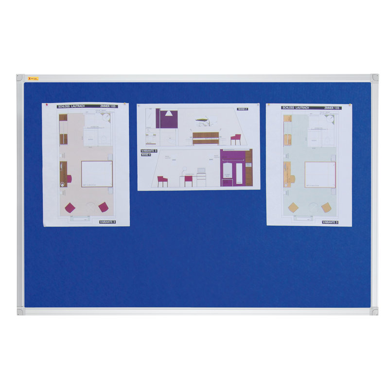 Felt Pin X-tra!Line® Wall Mounted Bulletin Board, 45cm H x 60cm W x 3cm D, Blue