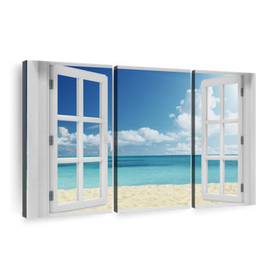 «Window to distance beach», reproduction sur toile