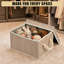 Ensemble de 3 bacs de rangement pliables avec couvercles, organisateurs de cubes en tissu avec poignées en corde pour chambre à coucher, 11,8 x 6,7 x 9 pouces, gris-907170869-907170870