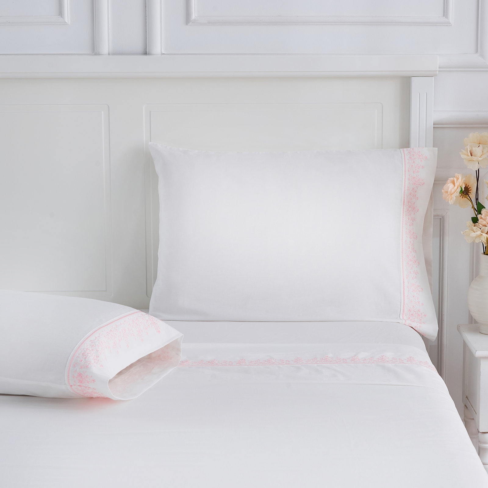 Cali Cotton Sheet Set, King Sheet Set with 2 Pillowcases, Pink