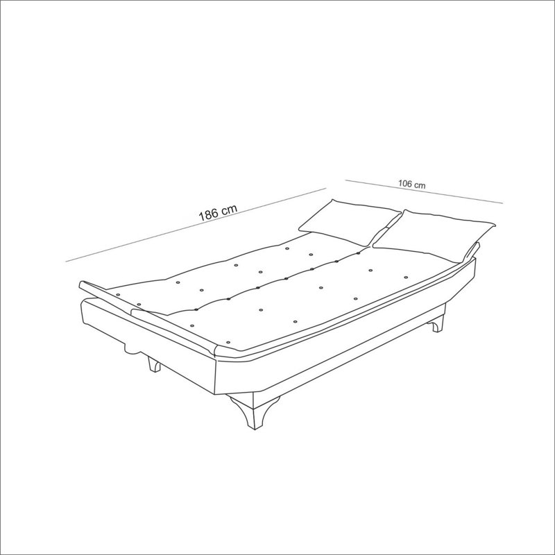 Twin 73.2" Wide Split Back Convertible Sofa, Anthracite