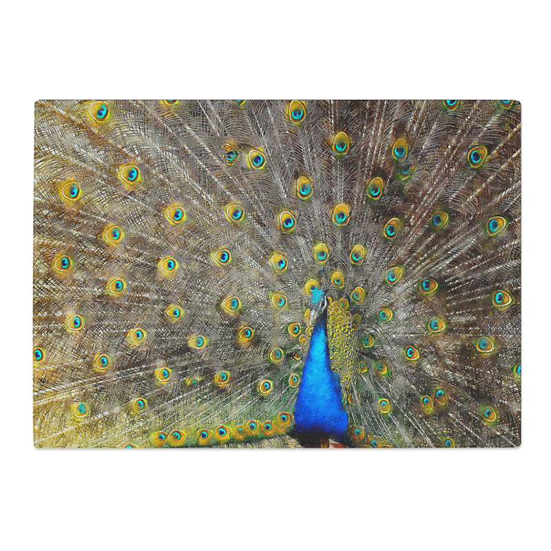 Peacock Vol.1 Painting Chopping Board, 0.4cm H x 28.5cm W x 39cm L