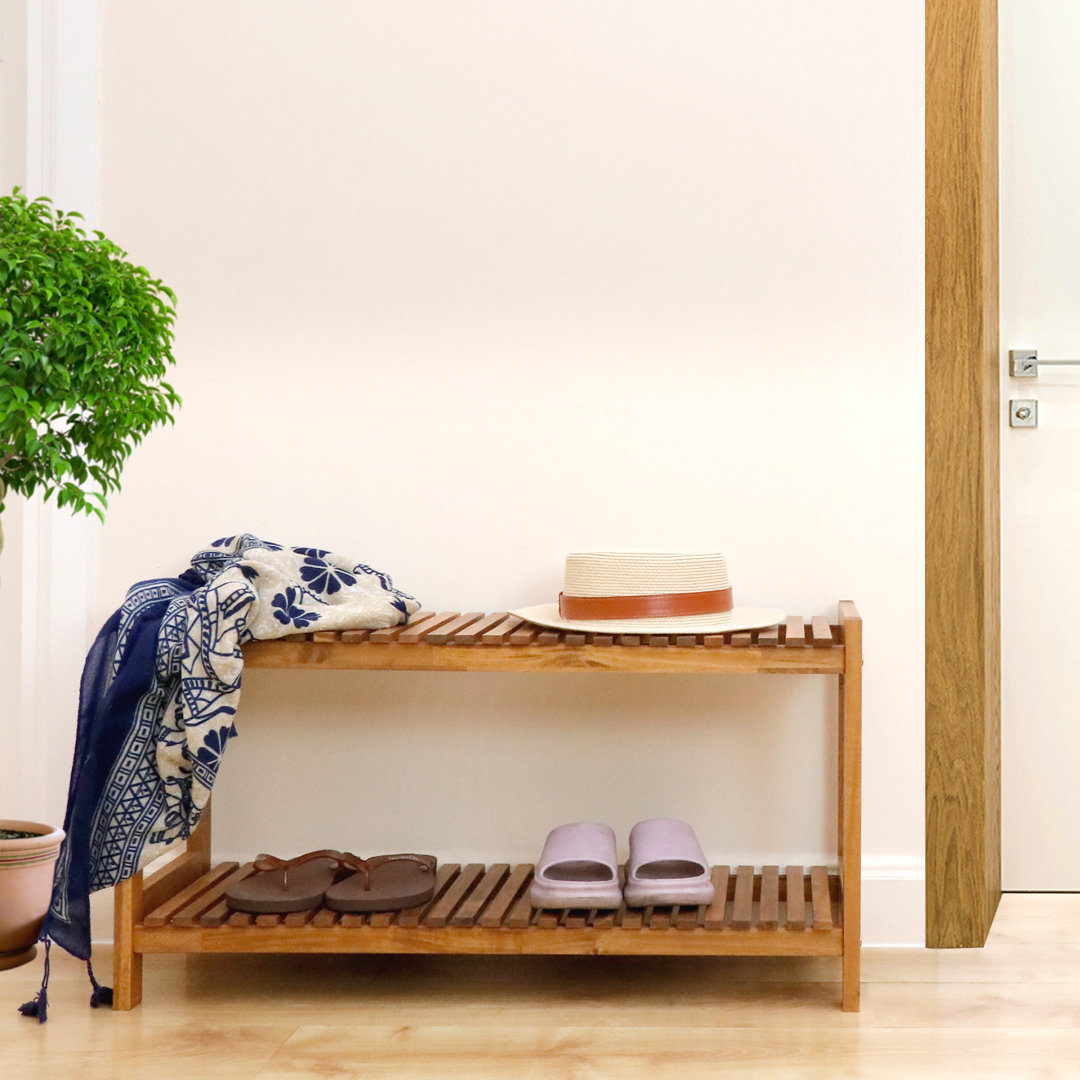 8 Pairs Solid Wood Shoe Rack Rebrilliant