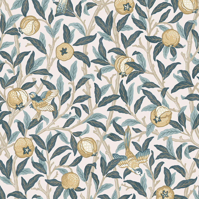 William Morris At Home SS24 Floral Wallpaper Double Roll, Blue