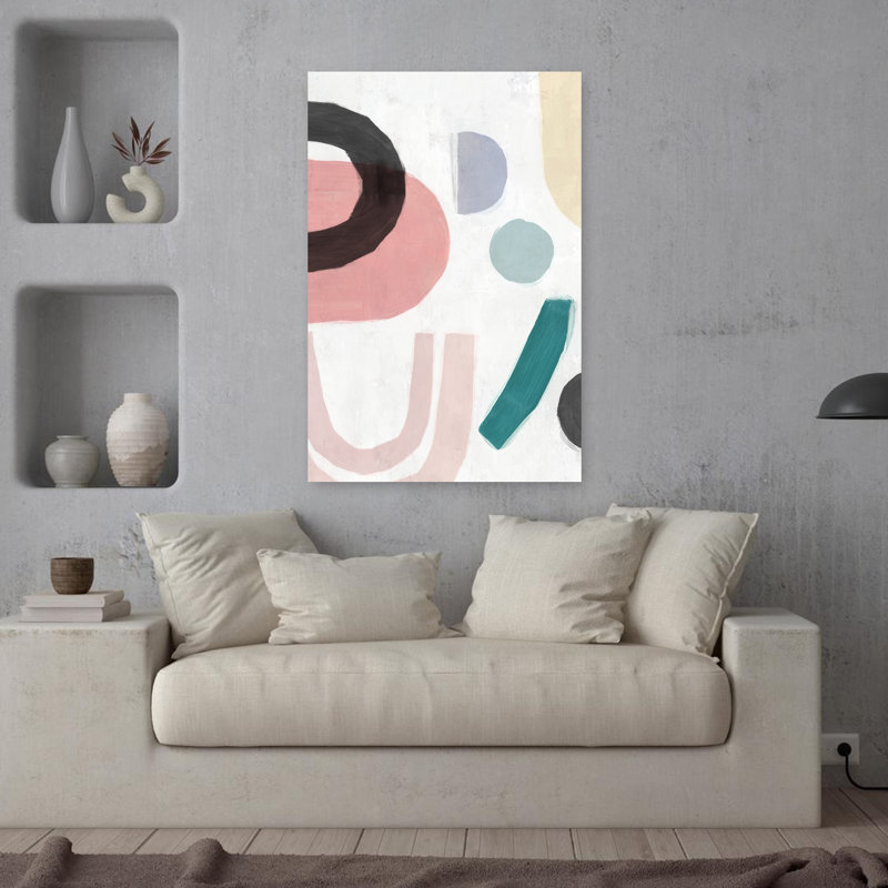Sherbet II, art géométrique abstrait contemporain, H 36 po x l 24 po