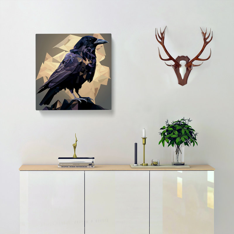 Crow Cubism No.1 - Wrapped Canvas, 50cm H x 50cm W x 3cm D