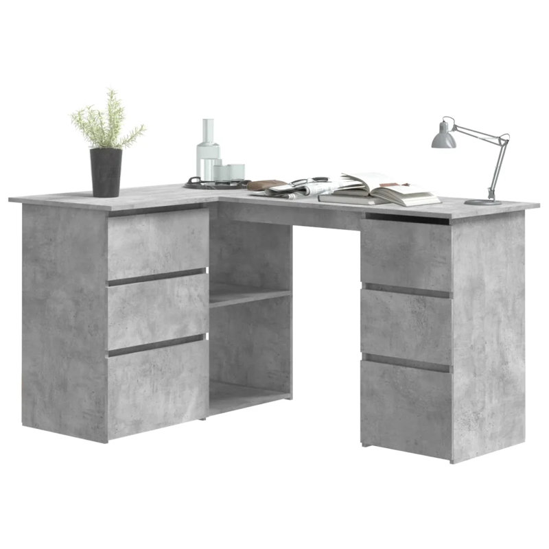 Abdirizaq Corner Computer Desk, Light Grey