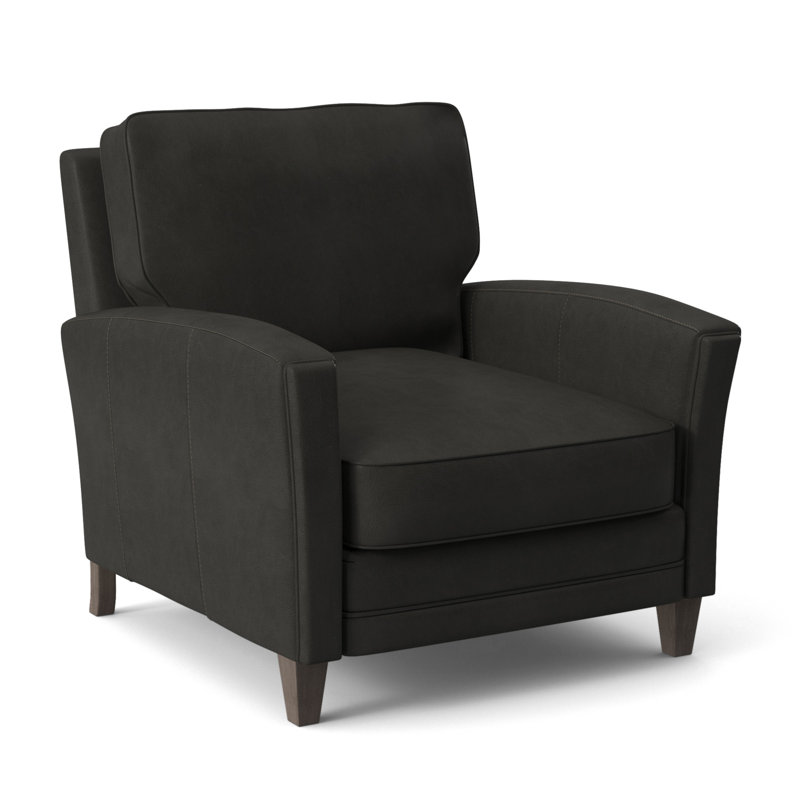 Zion Armchair, Stone, Anilina Cacao Genuine Leather